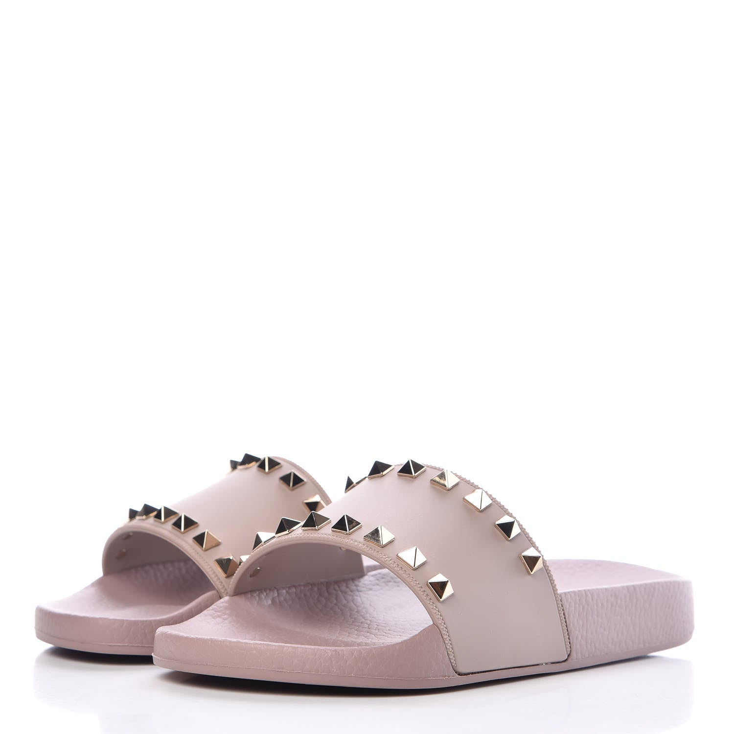 Valentino Garavani Rubber Rockstud Slide Sandals 36 Poudre 3 of 8