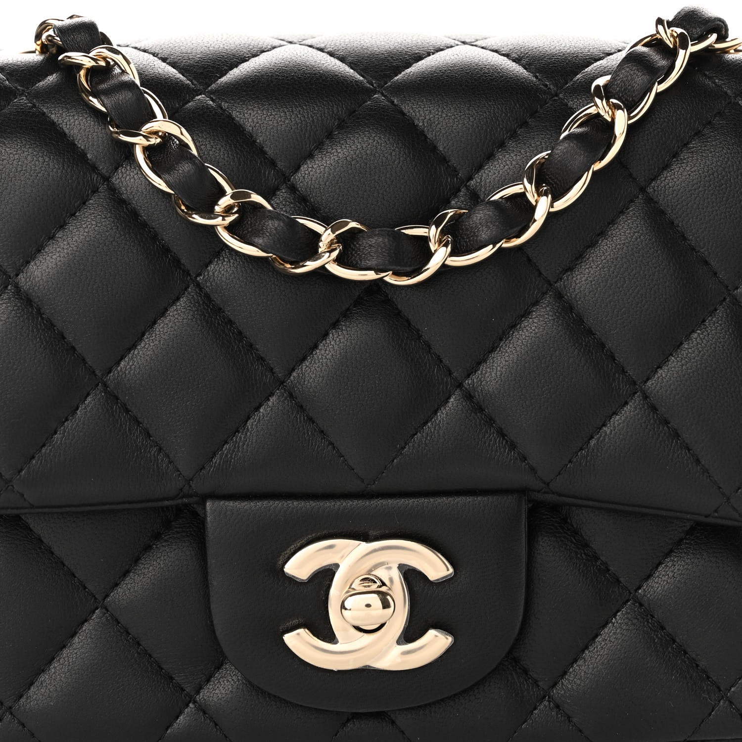 Chanel Lambskin Quilted Mini Square Flap Black 8 of 11