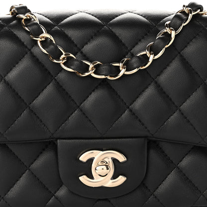 Chanel Lambskin Quilted Mini Square Flap Black 8 of 11