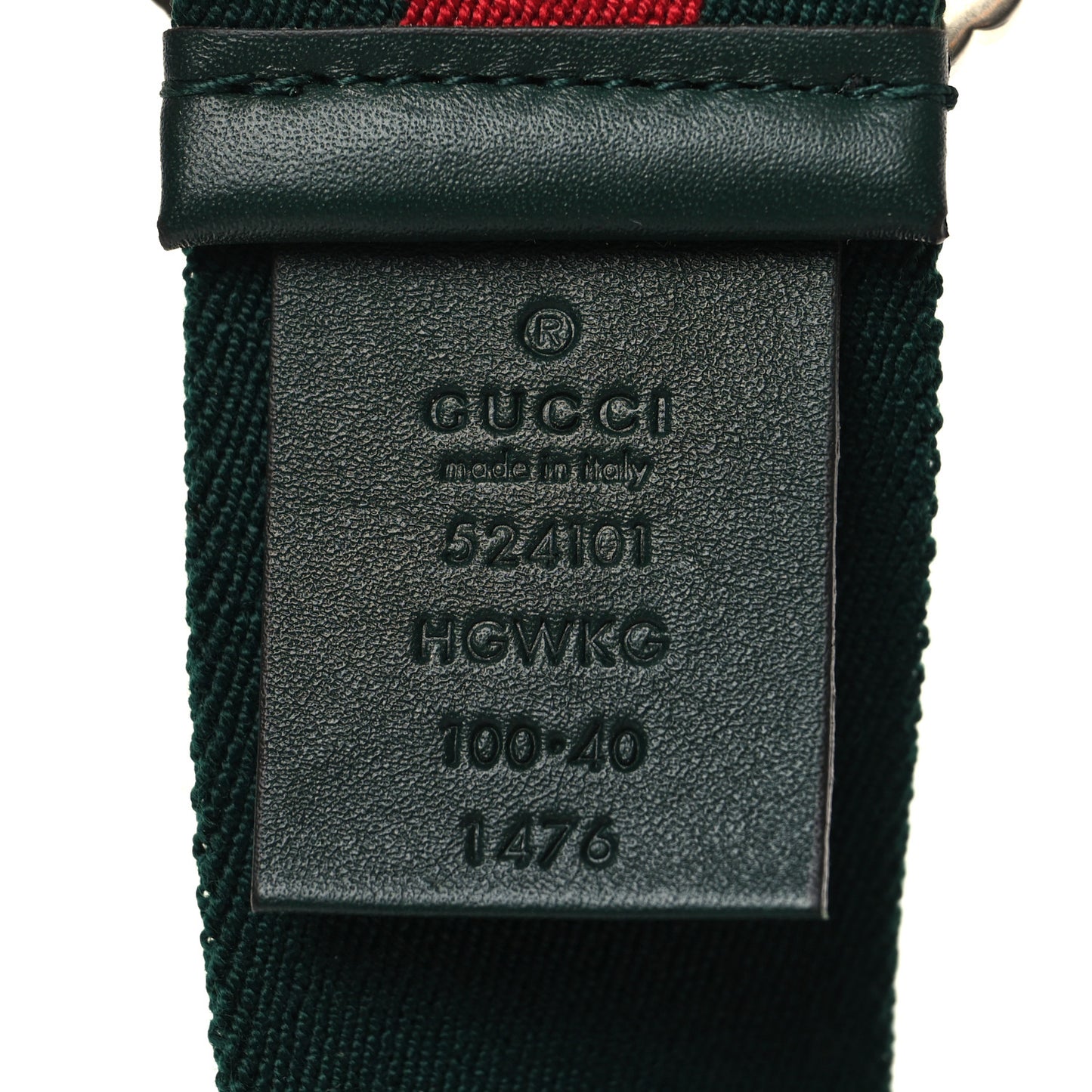 Canvas Torchon Double G Web Belt 100 40 Verde