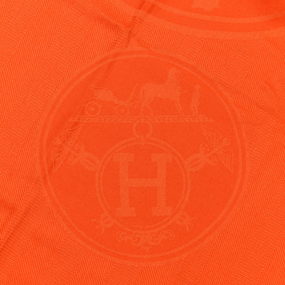 Hermes Cashmere Silk Jacquard New Libris Scarf Orange Vif 4 of 5