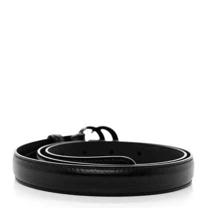 Gucci Azalea Calfskin Enamel Monochrome Double G 20mm Belt 80 32 Black 2 of 7