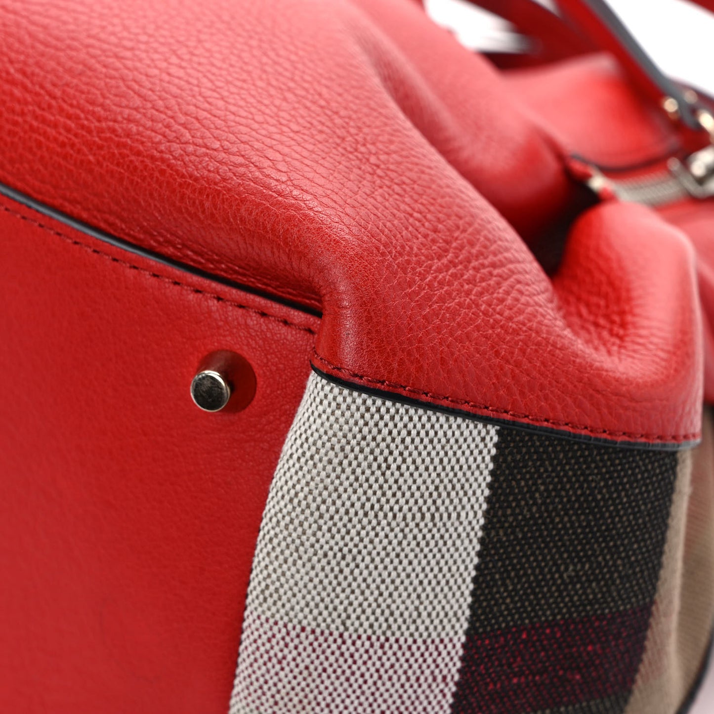 Grainy Calfskin House Check Small Maidstone Red