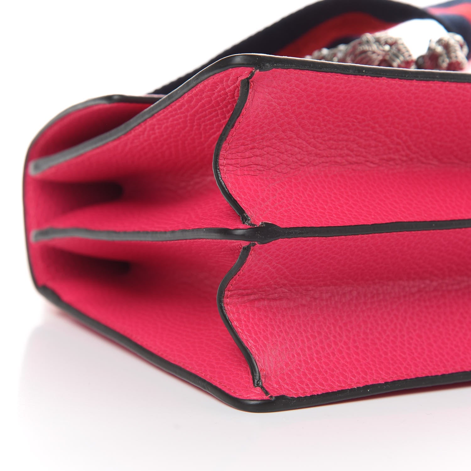Gucci Dollar Calfskin Crystal Web Medium Dionysus Bamboo Top Handle Bag Box Pink Black Diamond 9 of 11