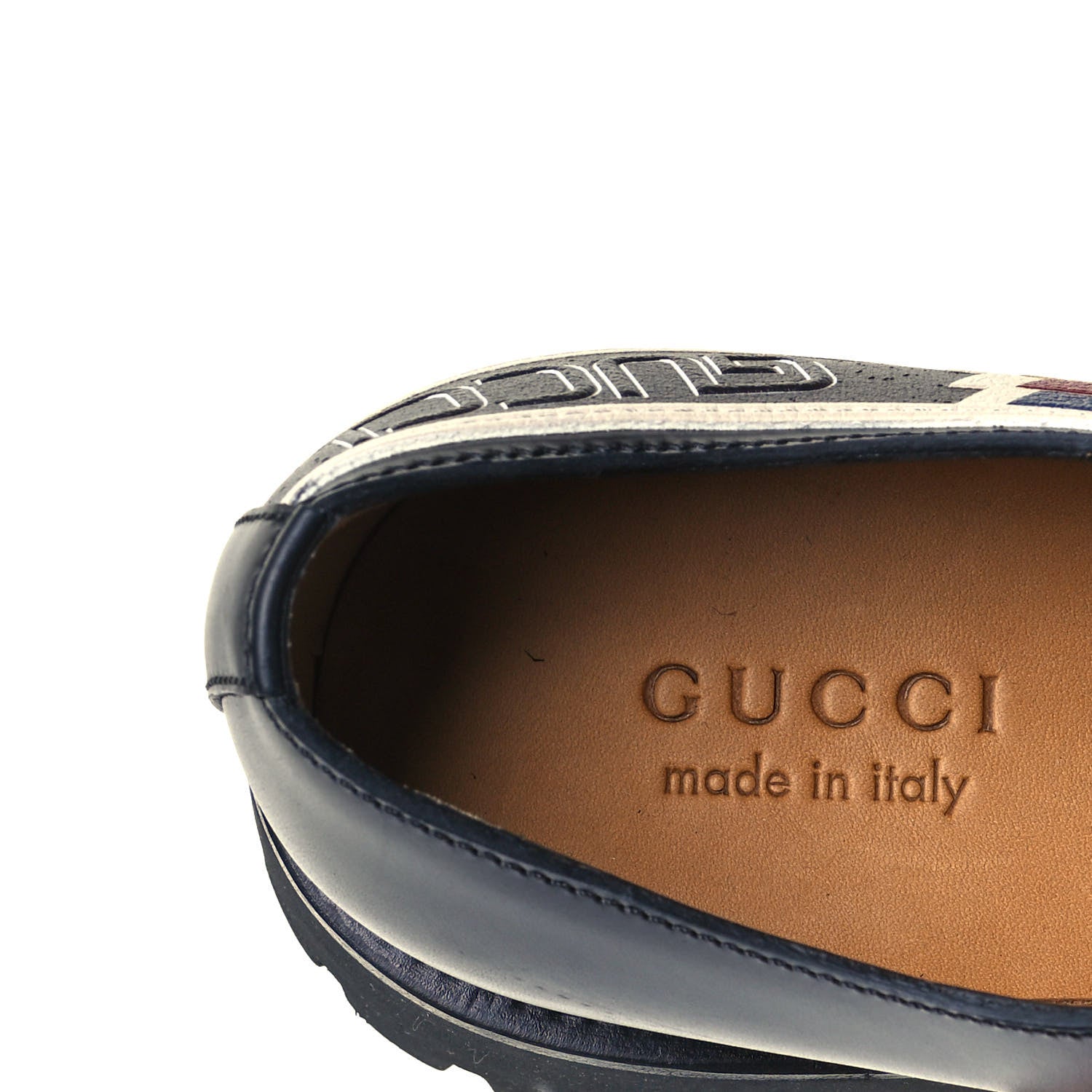 Gucci Calfskin Oliver Sylvie Web Mens Oxfords 8 Black 7 of 8