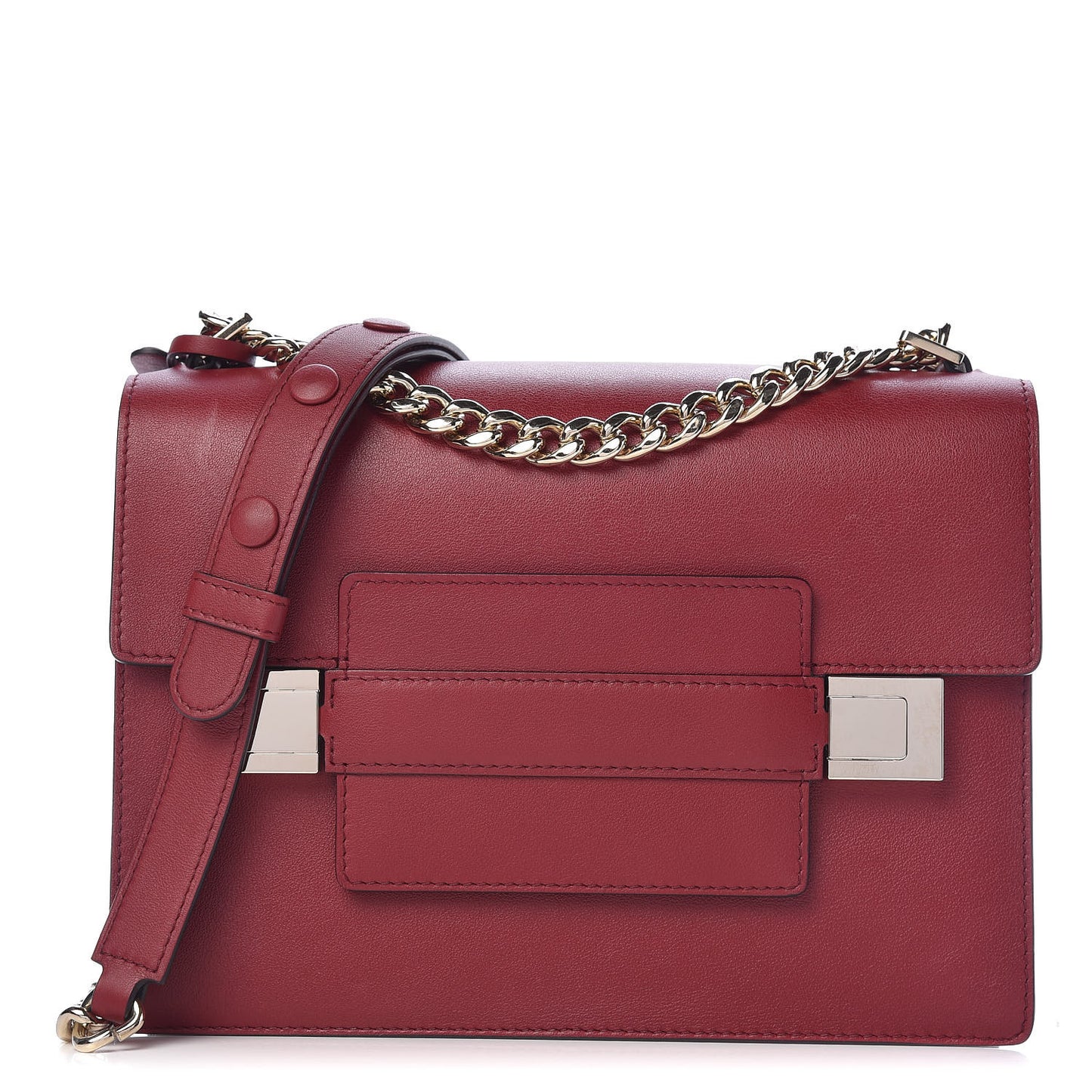 Calfskin Madame Chaine Bag Burgundy