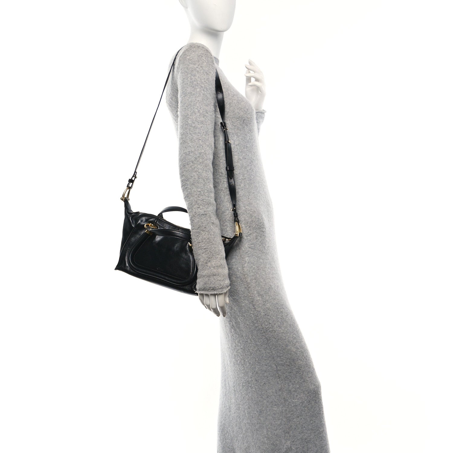 Chloe Shiny Calfskin Small Paraty 24 Black 2 of 9