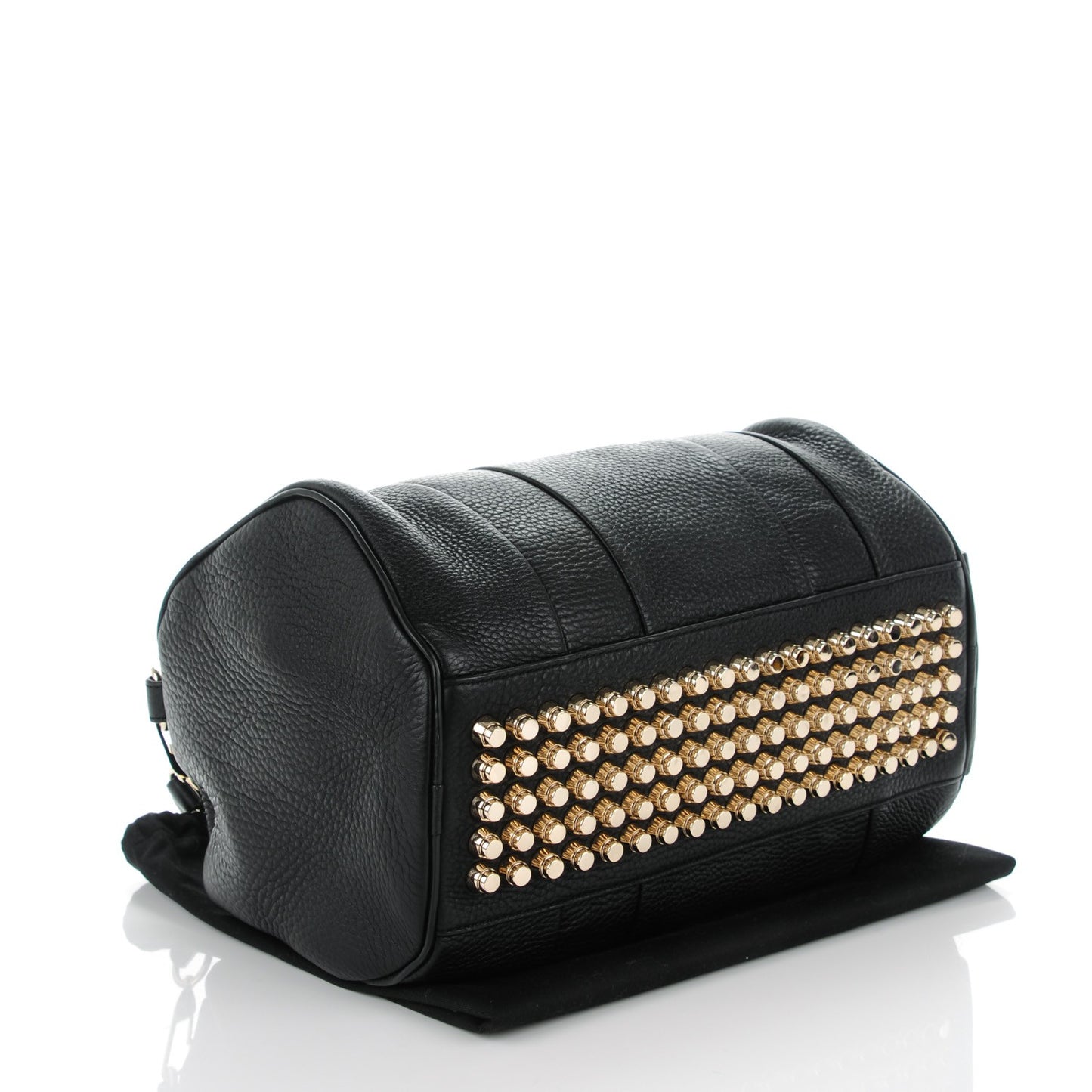 Pebbled Lambskin Rocco Black Pale Gold Hardware