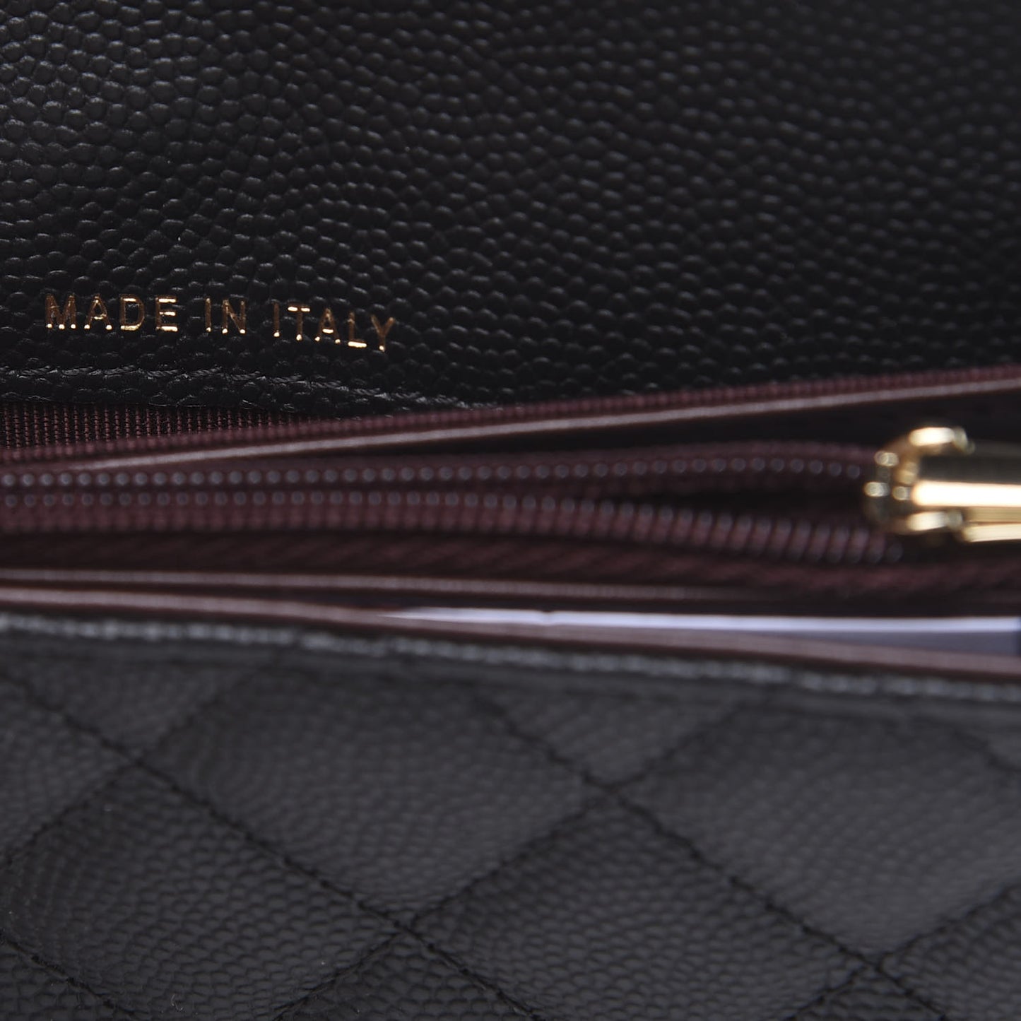 Caviar Quilted Medium Flap Wallet Black