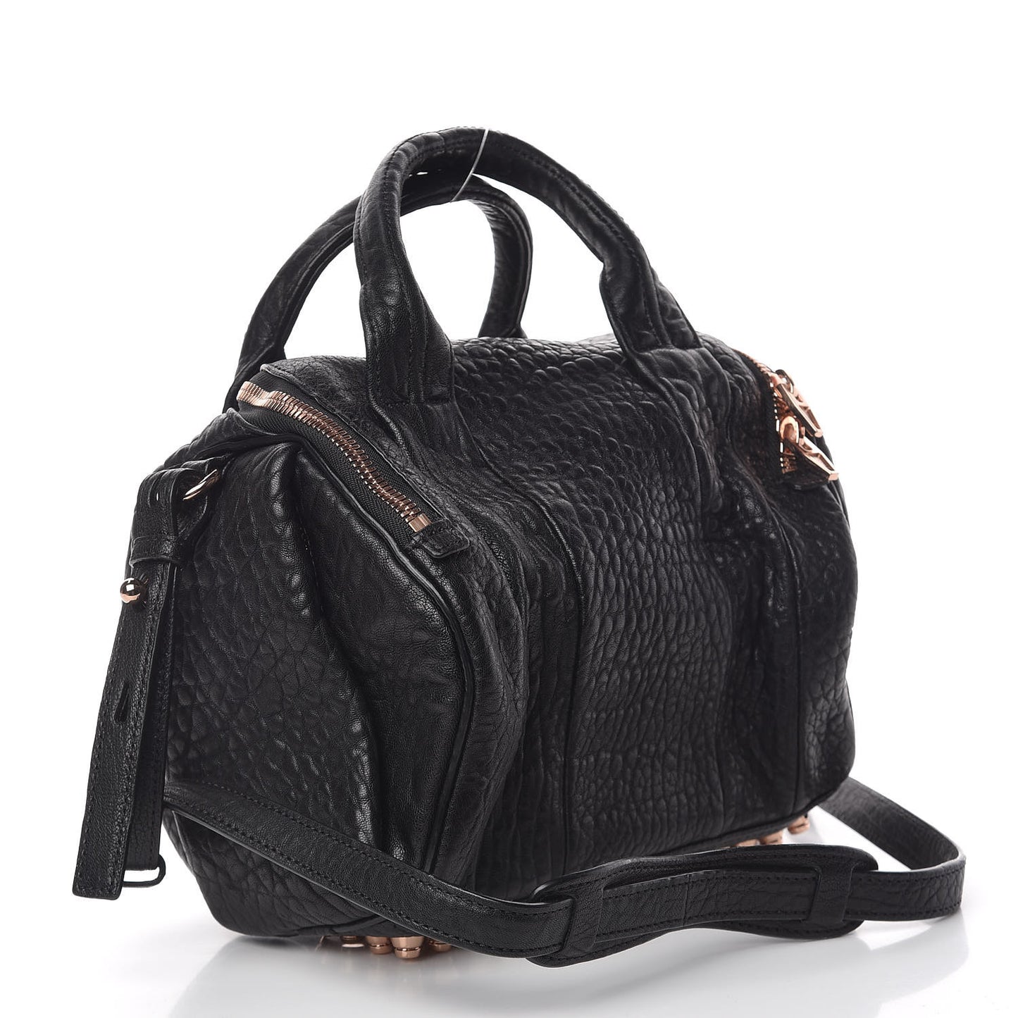 Pebbled Lambskin Rockie Black Rose Gold Hardware