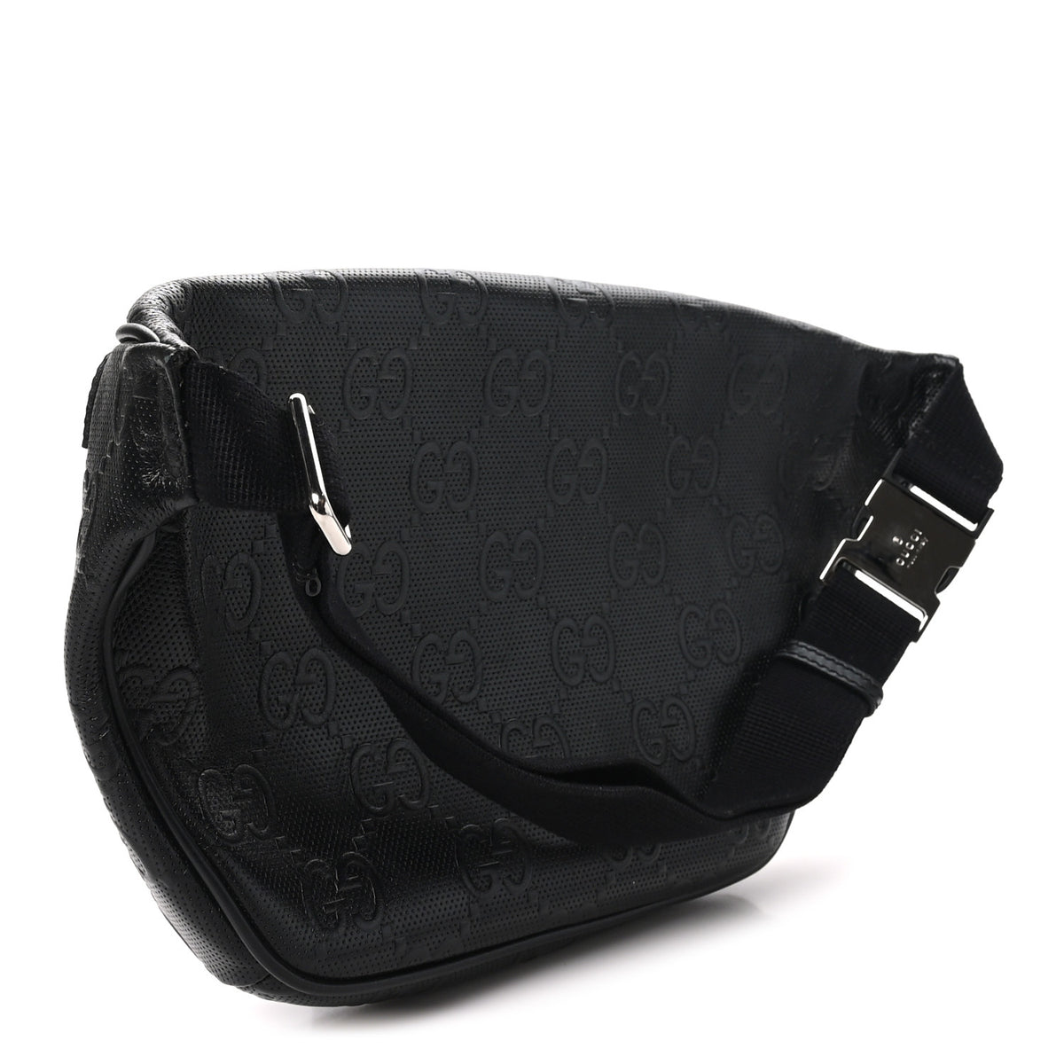Gucci Calfskin GG Tennis Embossed Pocket Belt Bag Black 3 of 10