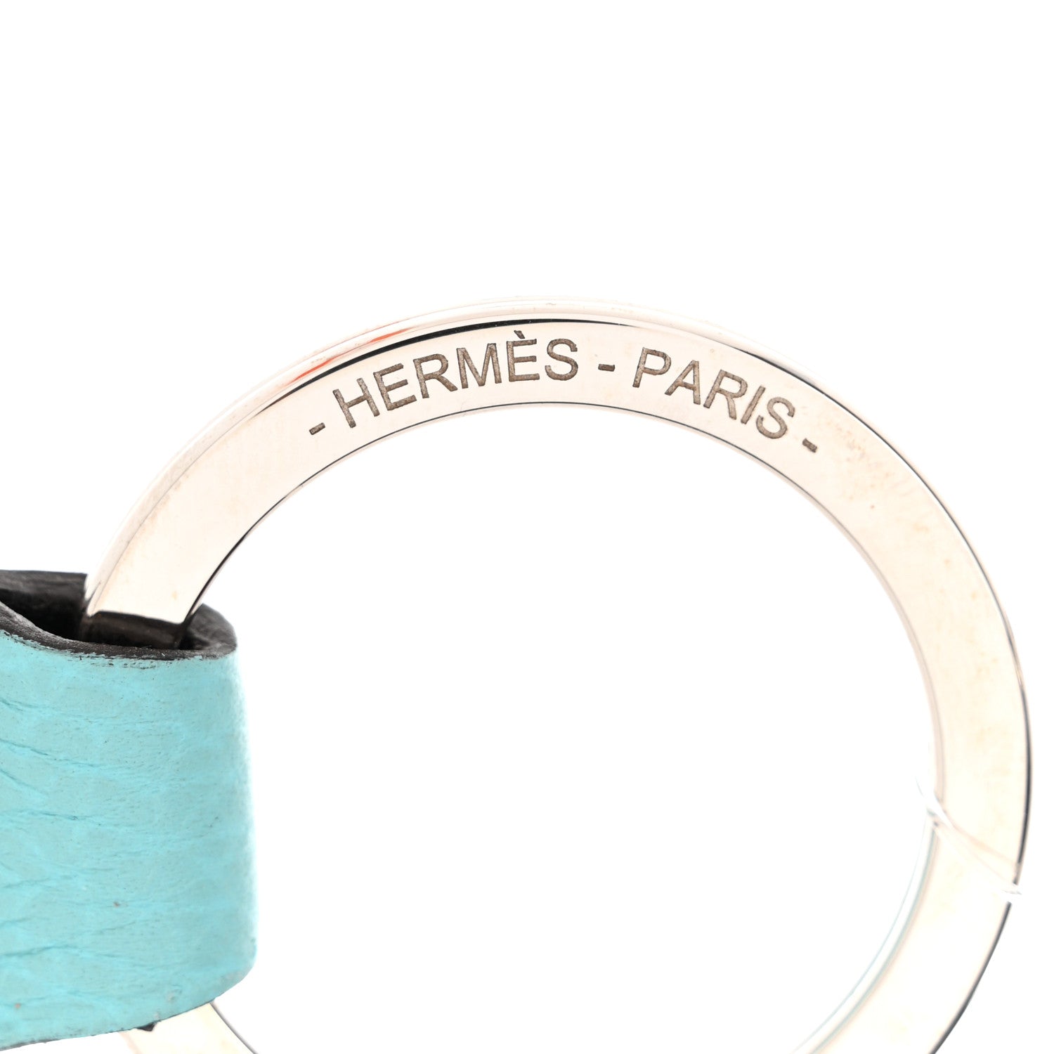Hermes Togo Tab Key Ring Bleu Atoll 5 of 6