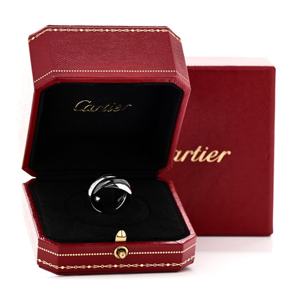 Cartier 18K White Gold Palladium Black Ceramic Trinity Ring 50 5.25 6 of 6