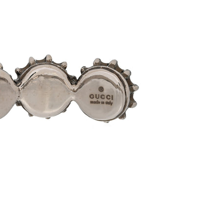 Gucci Metal Crystal Feline Cuff 16 Aged Silver Pink 4 of 8