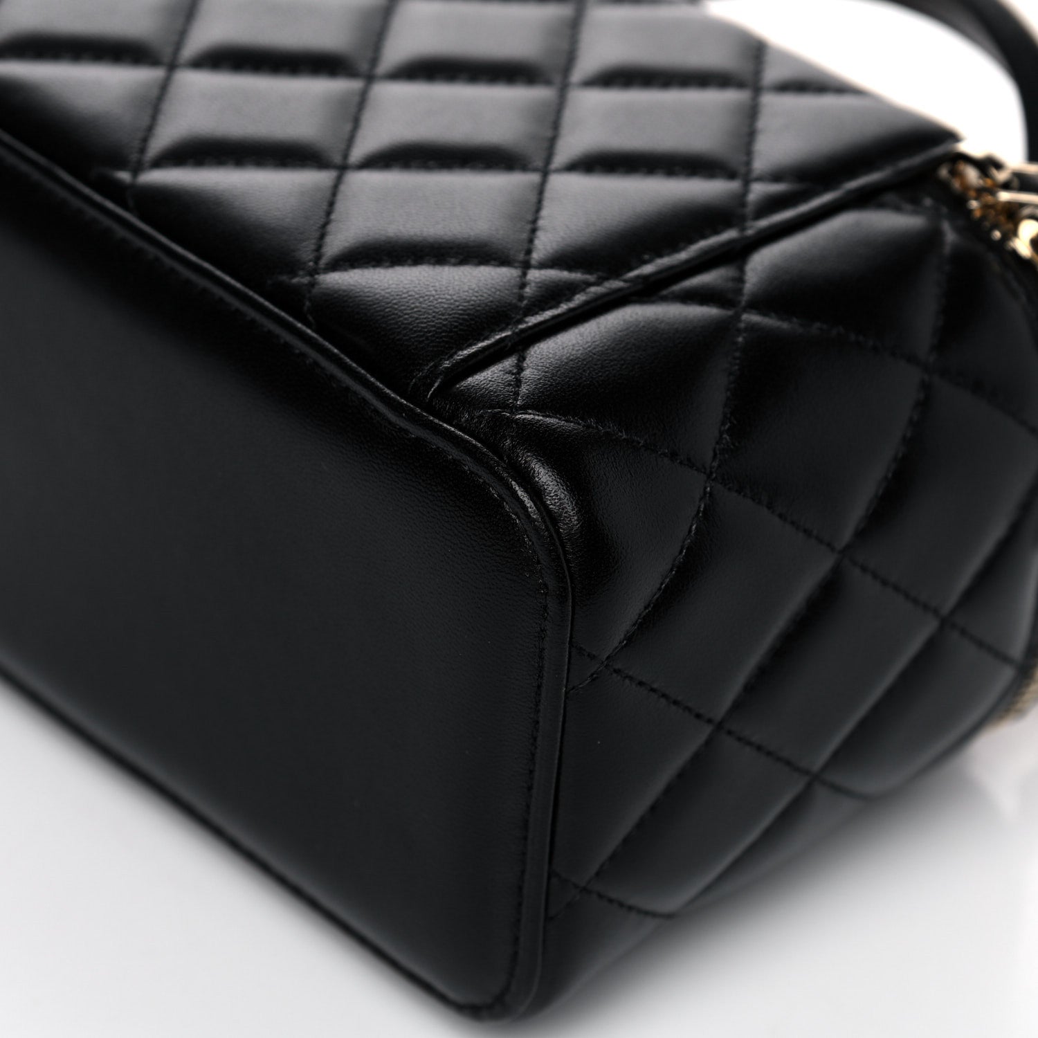 Chanel Lambskin Quilted Small Top Handle Vanity Case With Chain Black 12 of 13
