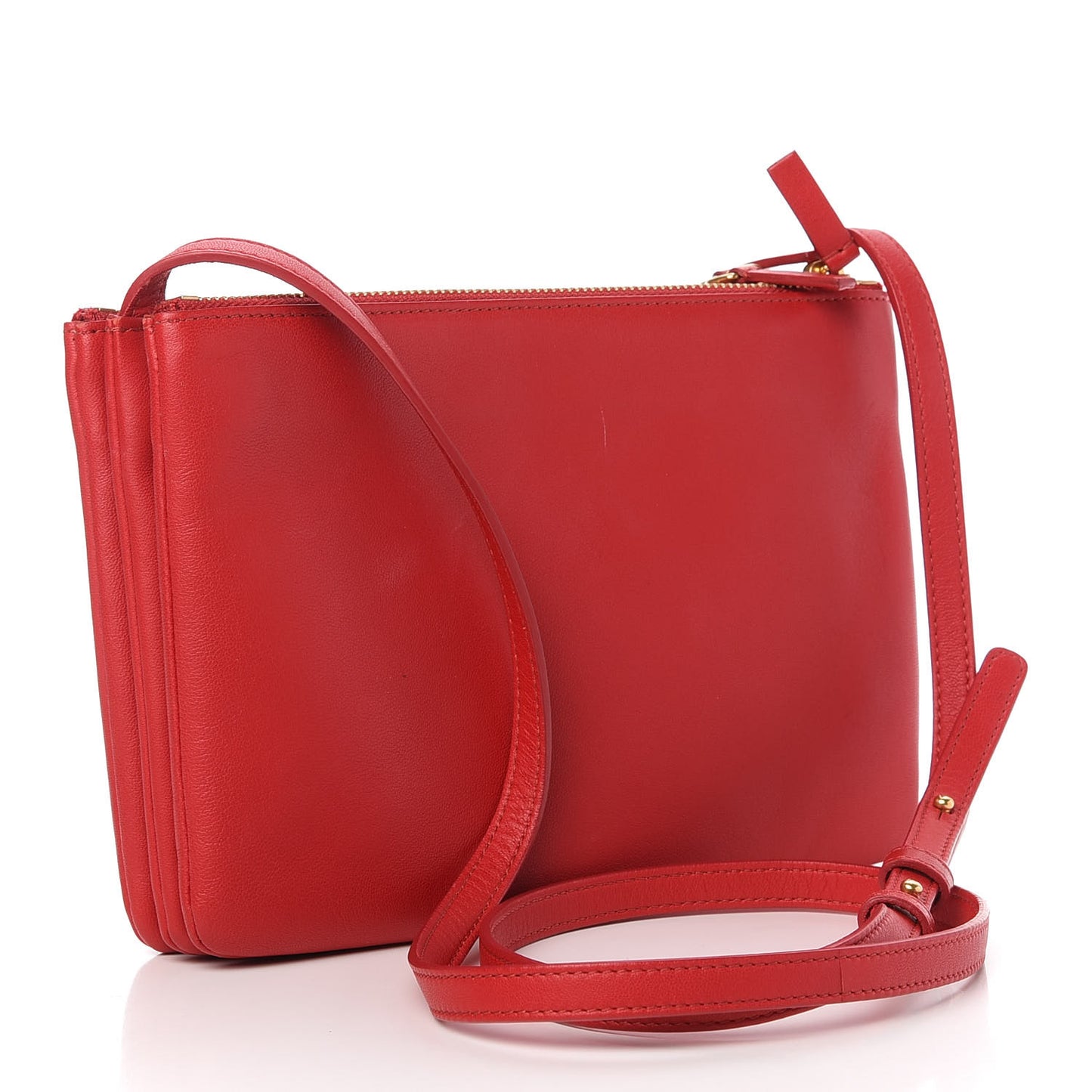 Lambskin Small Trio Crossbody Bag Red
