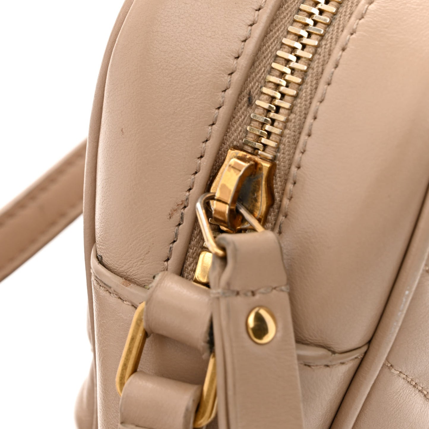 Calfskin Matelasse Monogram Lou Camera Bag Dark Beige