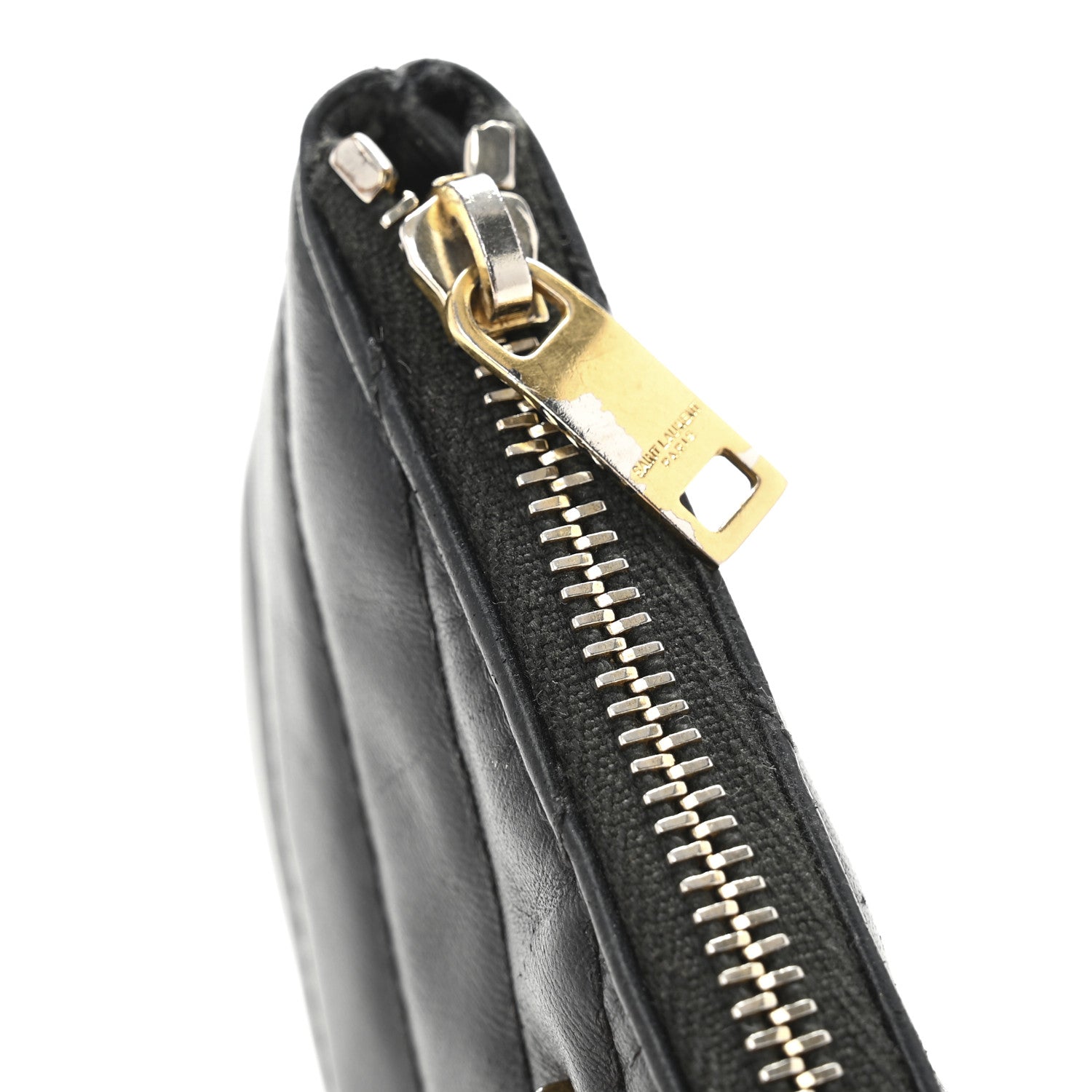 Saint Laurent Calfskin Matelasse Monogram Key Pouch Black 9 of 12