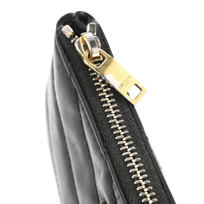 Saint Laurent Calfskin Matelasse Monogram Key Pouch Black 9 of 12