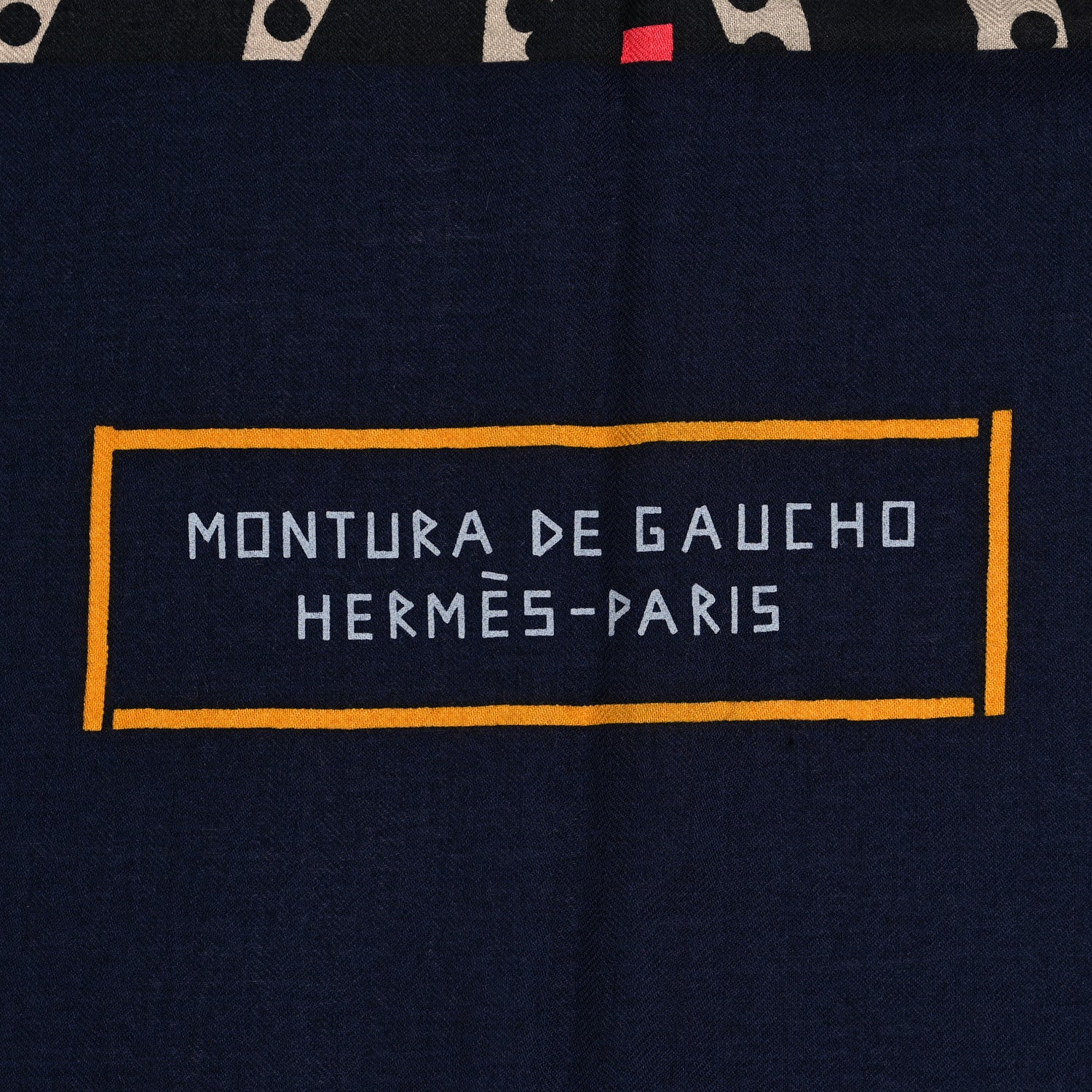 Hermes Cashmere Silk Montura De Gaucho Shawl 140 Caban Grege Rose Vif 2 of 4