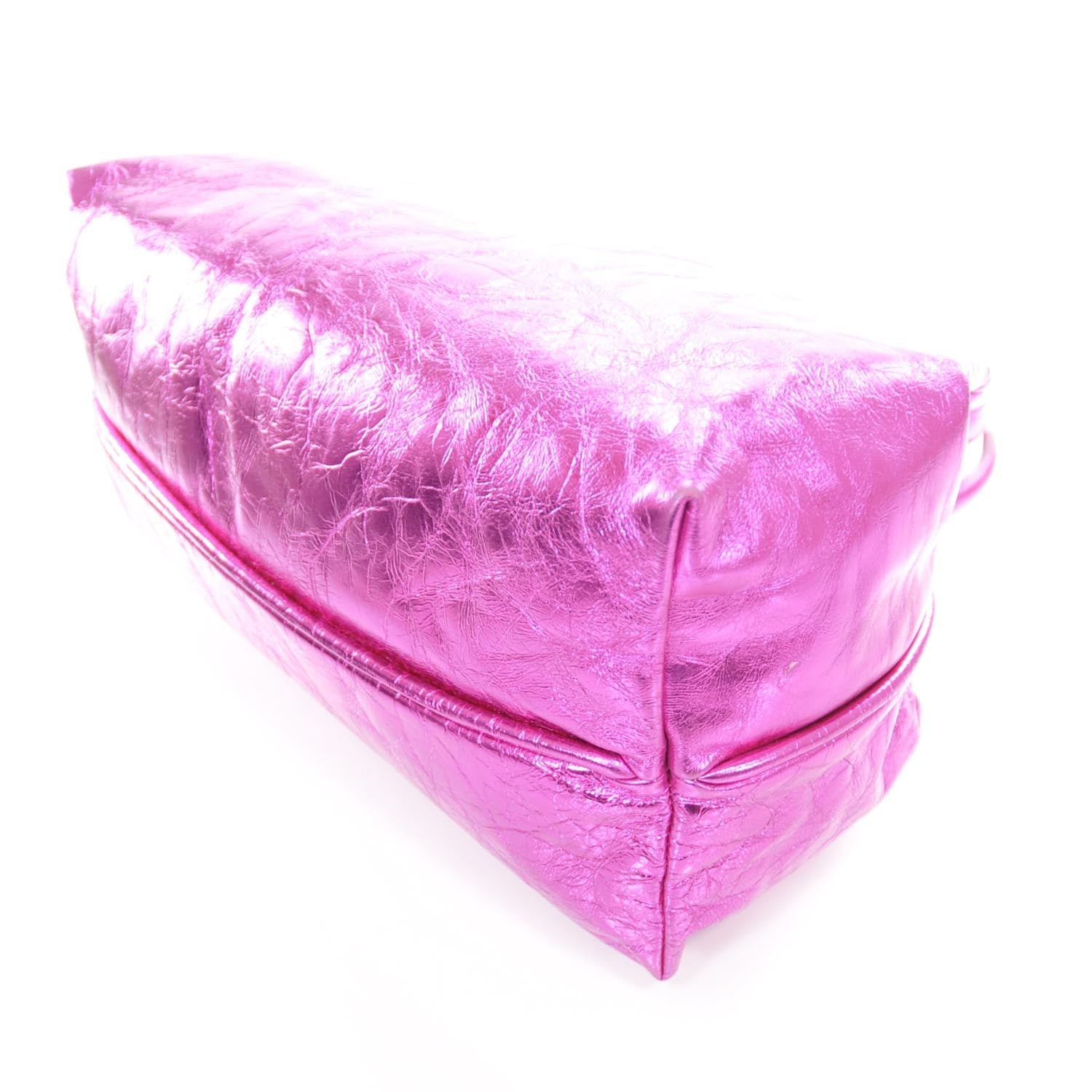 Marc Jacobs Crinkled Leather Cruise Tote Metallic Fuchsia 5 of 9