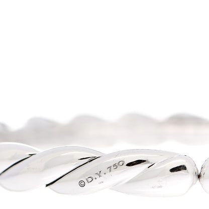 David Yurman 18K White Gold Diamond 5mm Paveflex Single Row Bracelet 3 of 4