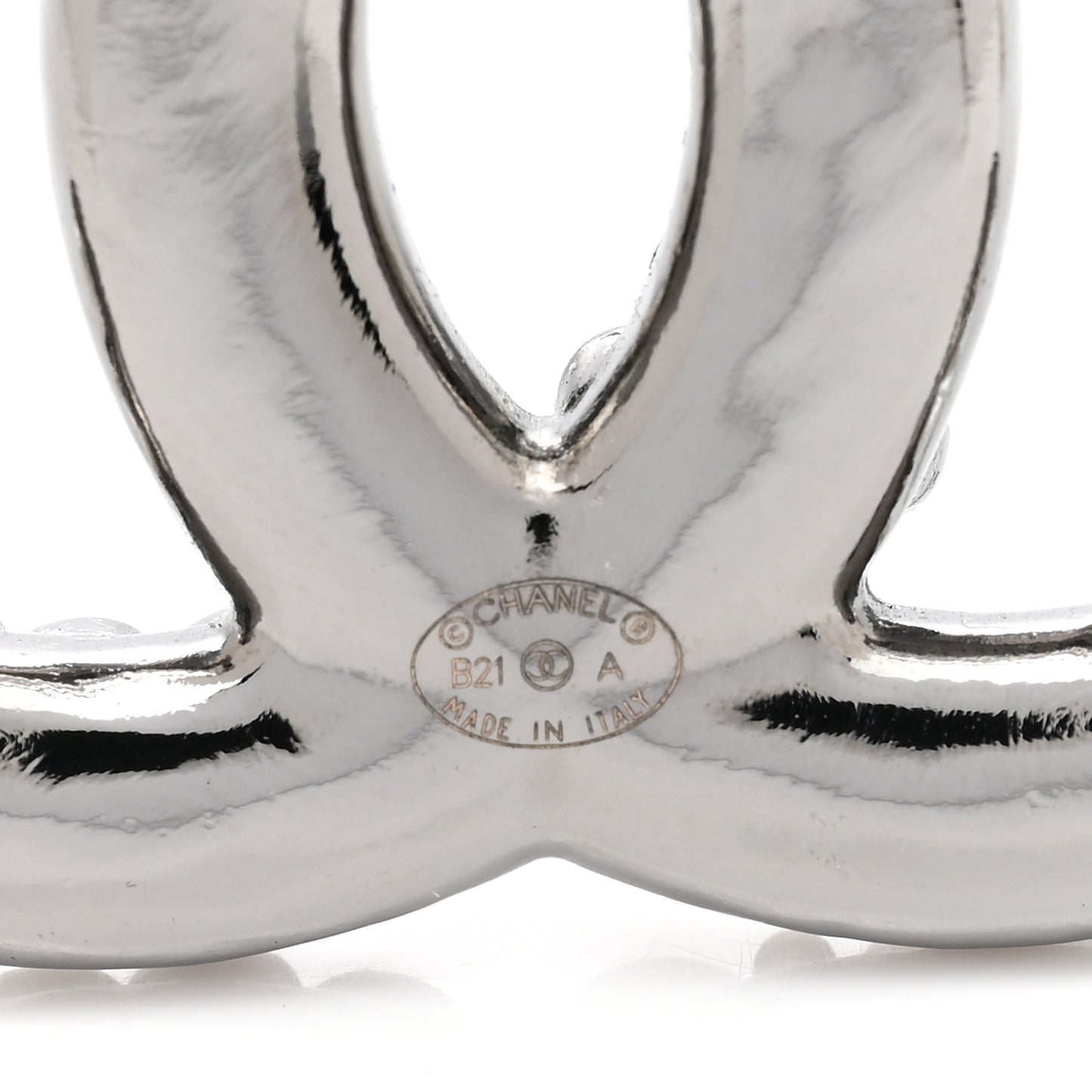 Pearl Crystal CC Brooch Ruthenium