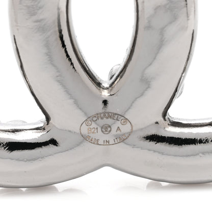 Chanel Pearl Crystal CC Brooch Ruthenium 4 of 4