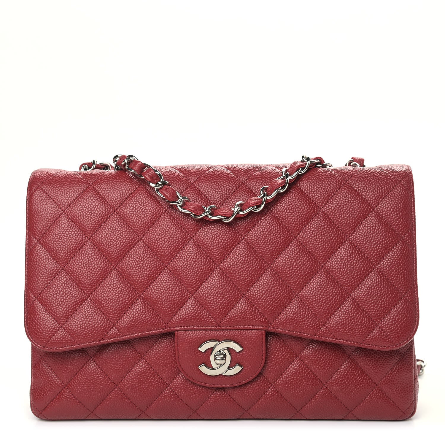 Chanel Caviar Quilted Jumbo Single Flap Red 1 of 9
