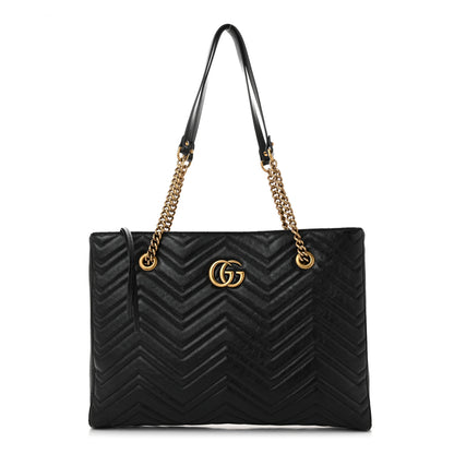 Gucci Vintage Calfskin Matelasse Medium GG Marmont Slim Tote Black 1 of 10