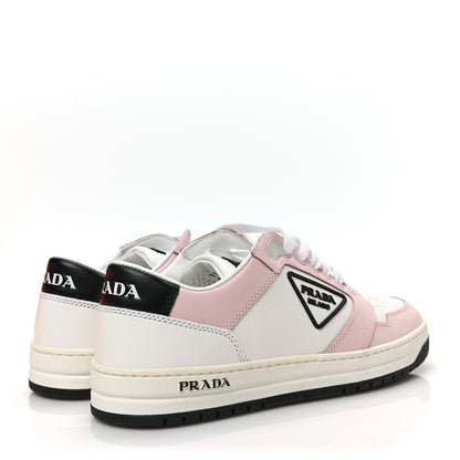 Prada Vitello Sport Spazzolato Rois Rubber Triangle Logo Perforated Womens District Low Top 30mm Sneakers 35.5 White Alabastro 4 of 8