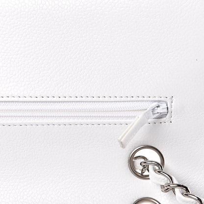 Chanel Caviar Quilted Medium Double Flap White 10 of 23
