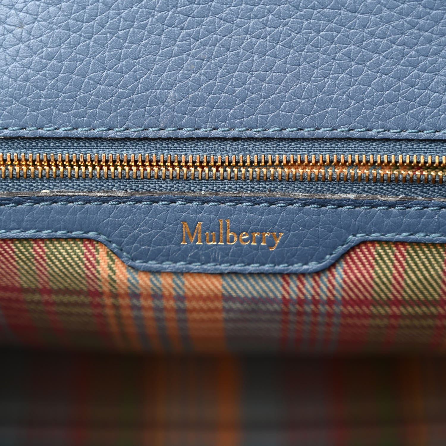Mulberry Heavy Grain Small Belted Bayswater Tote Blue 7 of 10