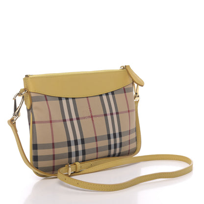 Burberry Horseferry Check Peyton Crossbody Clutch Bag Yellow 3 of 10