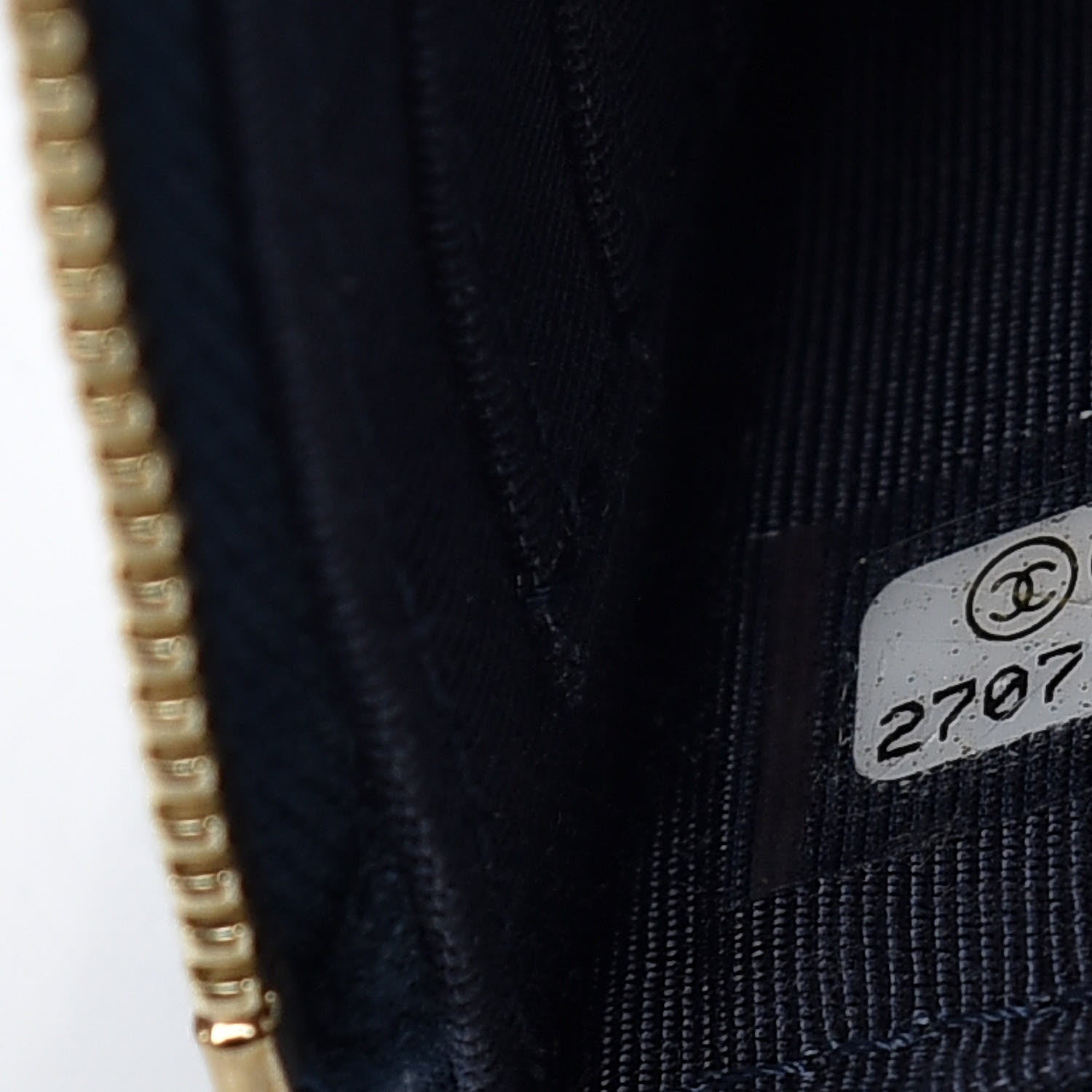 Chanel Iridescent Caviar Quilted Classic Zip Pouch Navy 9 of 10