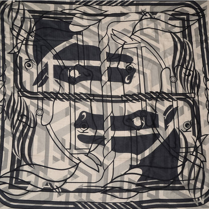Hermes Cashmere Silk Quadridge Scarf 140 1 of 6