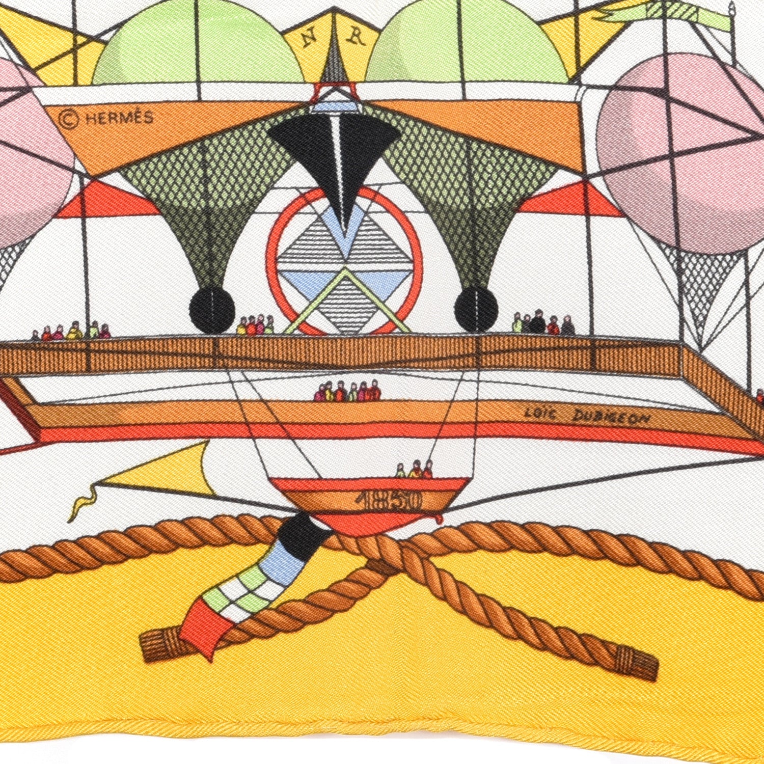 Hermes Silk Les Folies Du Ciel Scarf 3 of 4