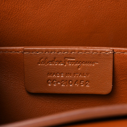 Salvatore Ferragamo Calfskin Whip Stitch Medium Margot Flap Bag Tan 6 of 9