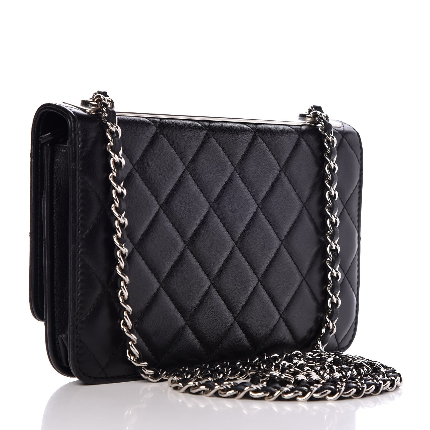 Chanel Lambskin Quilted Trendy CC Wallet On Chain WOC Black 3 of 10