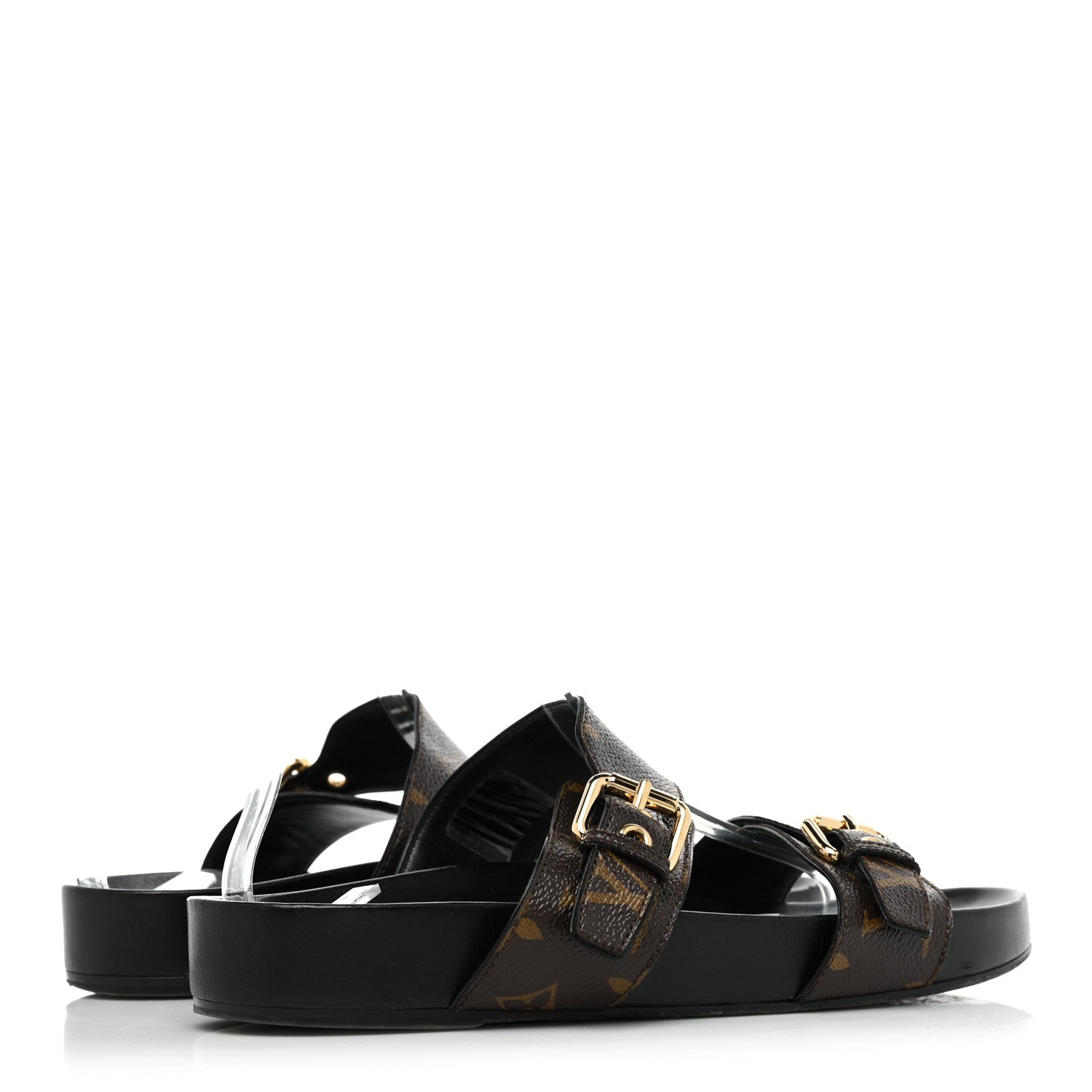 Louis Vuitton Patent Monogram Bom Dia Flat Mule Sandals 40 Black 4 of 11