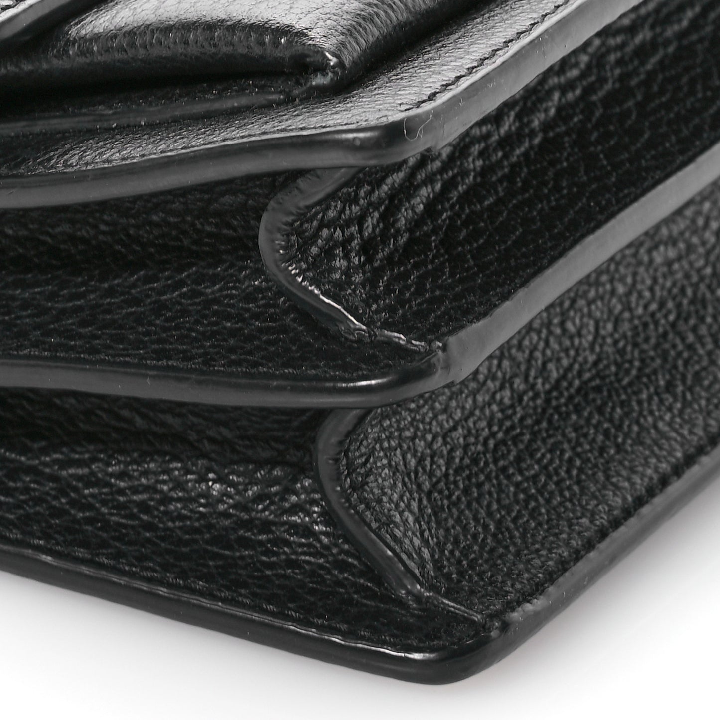 Grained Calfskin Medium Monogram Sunset Satchel Black