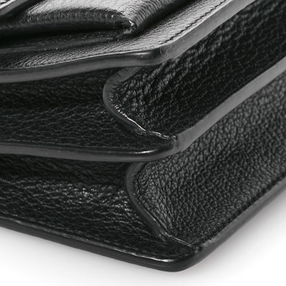 Saint Laurent Grained Calfskin Medium Monogram Sunset Satchel Black 9 of 14