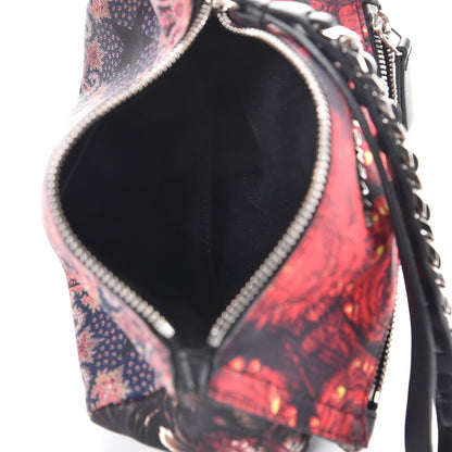 Givenchy Rubber Effect Calfskin Floral Print Pandora Wristlet Black Multicolor 5 of 7