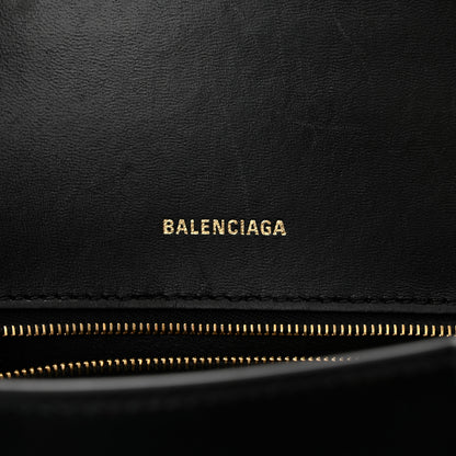 Balenciaga Shiny Box Calfskin Small Hourglass Top Handle Bag Black 6 of 11