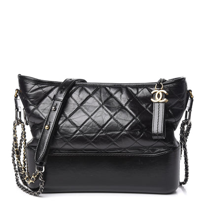 Chanel Aged Calfskin Quilted Medium Gabrielle Hobo Black 1 of 17