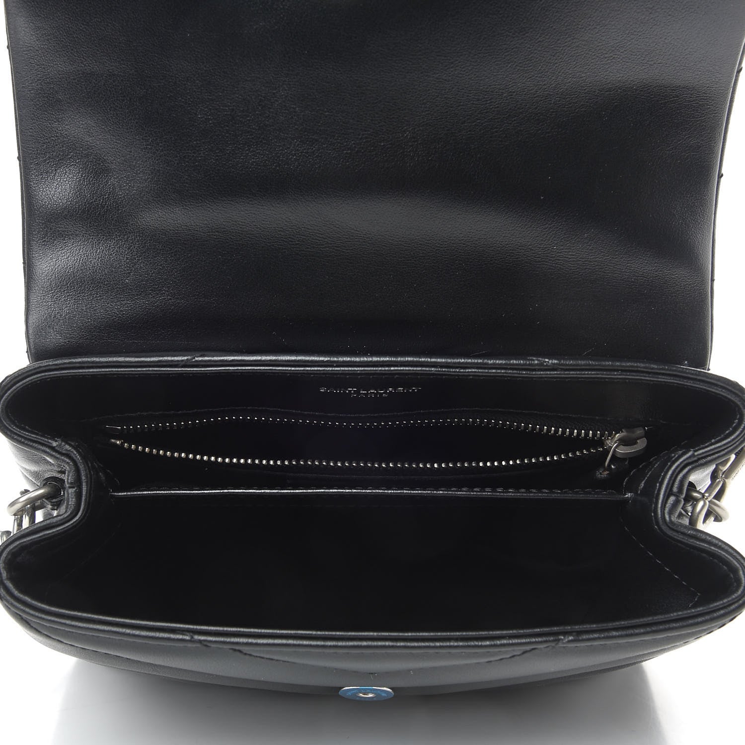 Saint Laurent Calfskin Y Quilted Monogram Toy Loulou Crossbody Bag Black 7 of 9