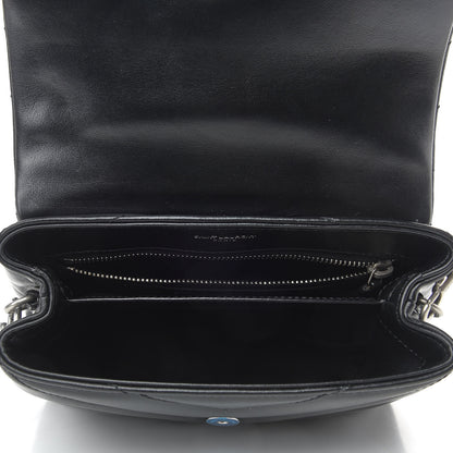 Saint Laurent Calfskin Y Quilted Monogram Toy Loulou Crossbody Bag Black 7 of 9