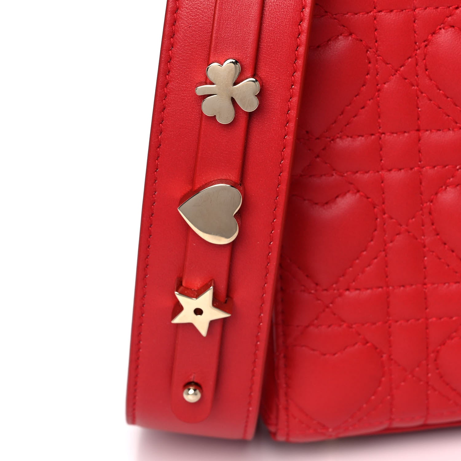 Christian Dior Lambskin Cannage Dioramour Small My ABCDior Lady Dior Spicy Red 9 of 12