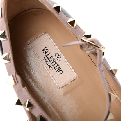 Valentino Garavani Patent Rockstud Cage Ballerina Flats 38 Black Poudre 8 of 10