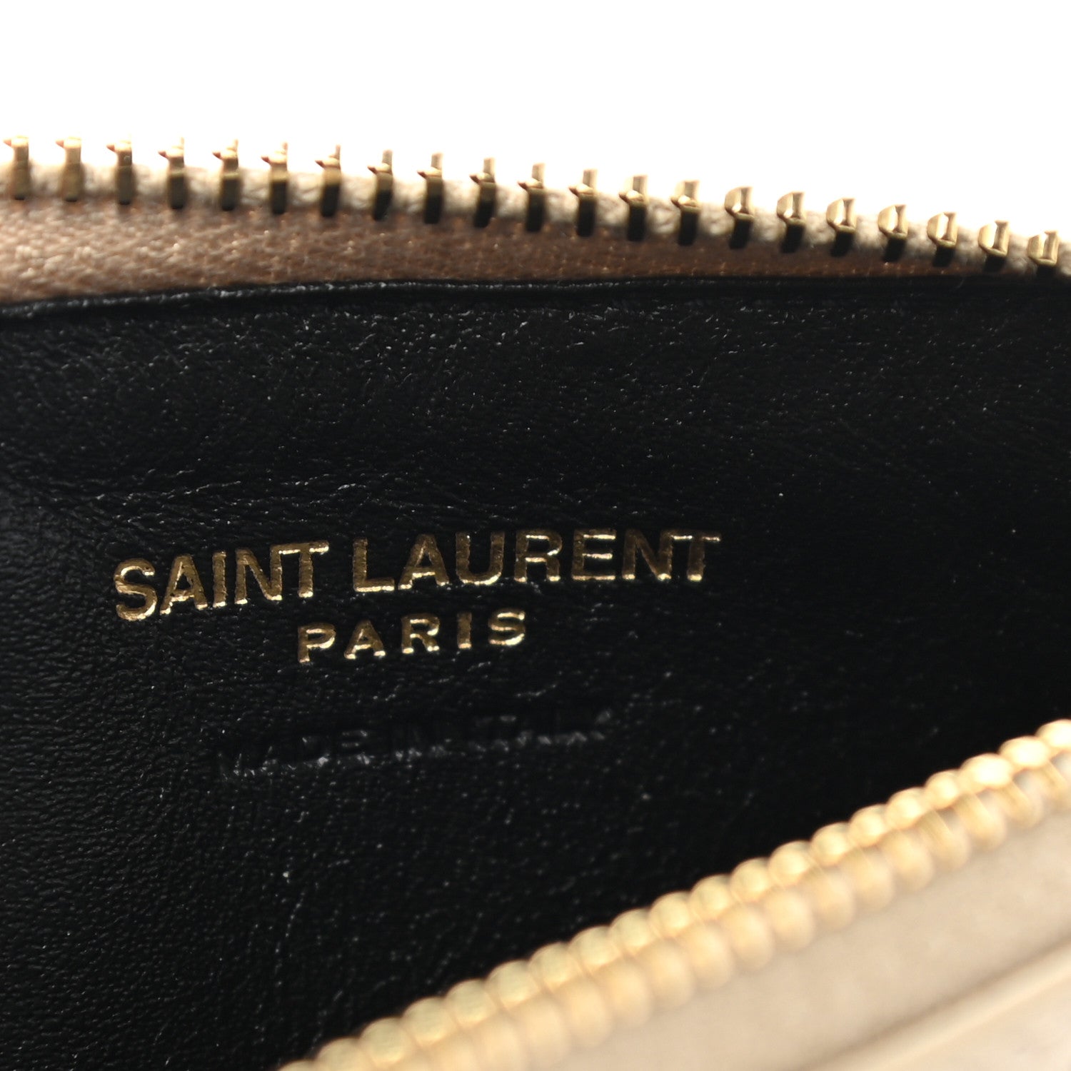 Saint Laurent Monogram Grain de Poudre 5 Fragments Zip Pouch Card Holder Dark Latte 6 of 9